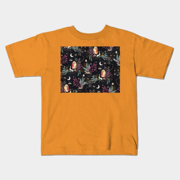 The night garden Kids T-Shirt by katherinequinnillustration